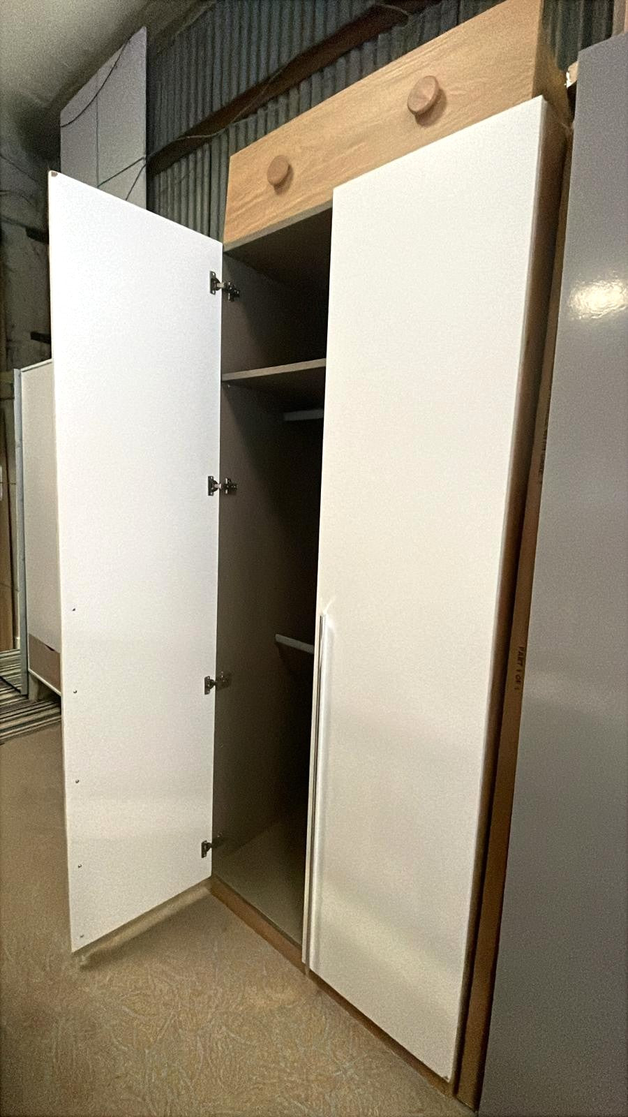 Assembled Habitat Munich 2 Door Wardrobe - White & Oak Effect